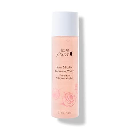 100% PURE Rose Micellar Cleansing Water, Hydrating Makeup Remover, Daily Skin Care for All Skin Types, Soothing Micellar Water, Natural Skin Care - 7.1 Fl Oz Cover
