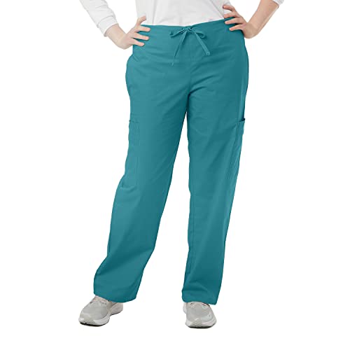 SPECTRUM UNIFORMS Unisex Scrub Pant Cargo Pant | Elastic and Drawstring Waist Soft Fabric Ideal for Medical Professionals Lab Work Wear Nurse Pant Teal