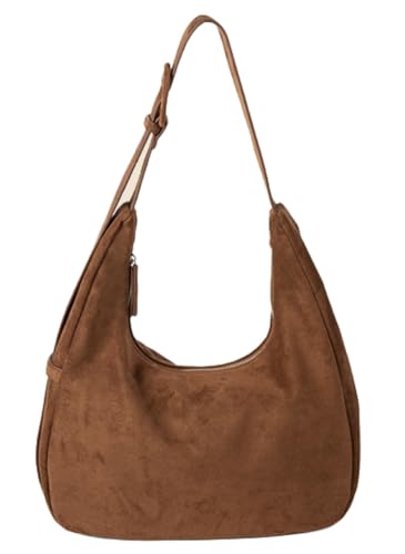 Retro Suede Purse Tote Handbag Hobo Bags for Women Slouchy Hobo Bag Fall Purse Shoulder Bag College Travel 2025