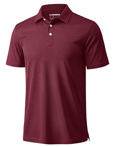 Image of MAGCOMSEN Men's Polo Shirts 3 Buttons Casual Work T Shirts Quick Dry Short Sleeve Golf Shirt Pique Jersey Outdoor Performance