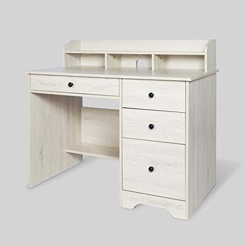 Computer Desk with Hutch and Drawers,Work Station,Student Writing Study Table for Home Office or Den (White Oak) - Thumbnail 2