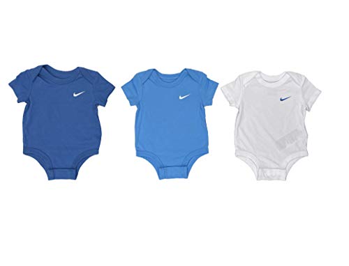 Image of Nike Infant Baby Bodysuits 3 Pack (University Blue(56F096-B9F)/White, 3 Months)