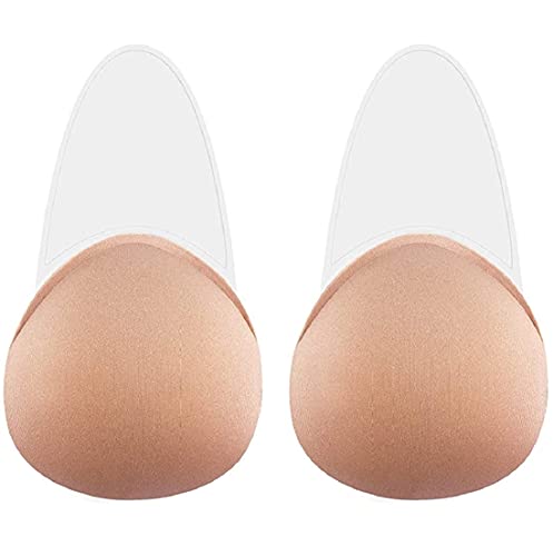 Reusable Sticky Bras Invisible Bra Lift, Stylish Push Up Self Adhesive Strapless Backless Sticky Bra Tape Lift (A B C Cup, Beige)
