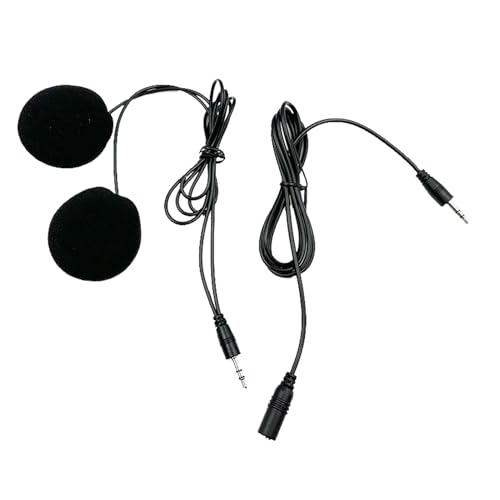 Auriculares genéricos para moto de alta definición con toma de 3,5 mm y cable alargador – Altavoces dobles 32 Ω 4 cm de grabación | Llamadas manos libres para bicicleta de esquí y snowboard