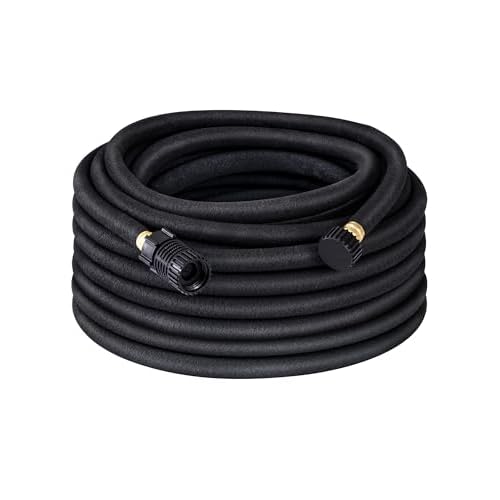 DEWENWILS Soaker Hose 75FT for Garden Beds, 5/8 Inch Round Drip Hose with Pressure Regulator, Flexible Leakproof, Save 75% Water, Irrigation Hose for