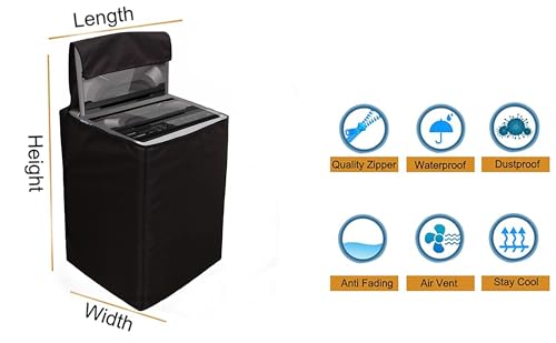 Image of Star Weaves Washing Machine Cover Top Load 6 kg, 6.5 kg, 7kg & 7.5 kg - Waterproof & Dust-Proof Fully Automatic Washing Machine Cover (Coffee), Polyester - FABIMCF