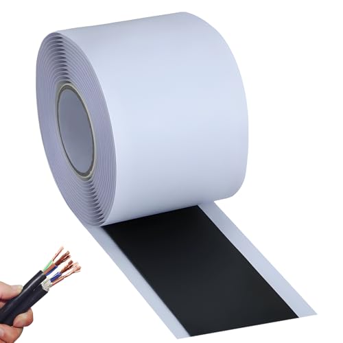 Isoler Ruban Adhésif, Ruban Isolant Imperméable Composite,Ruban Étanchéité Imperméable pour L'isolation, Le Cerclage et La Fixation de Câbles Électriques Jusqu'À 1-35kv, 1.65mm X 50mm X 3m (Noir)