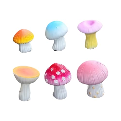 FackLOxc De 6 Petites Statues de Champignons en résine, décor d ' Espace de, Accessoires de Photographie créatifs, décoration intérieure de Voiture