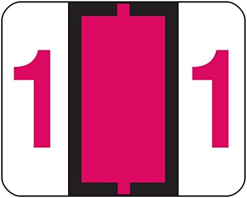 Smead BCCRN Bar-Style Color-Coded Numeric Label, 1, Label Roll, Red, 500 Labels per Roll (67371)