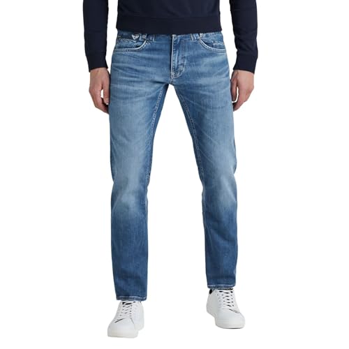 PME Legend Herren Jeans Commander 3.0 - Relaxed Fit - Blau - True Blue Mid, Größe:34W / 32L, Farbe:True Blue Mid TBM