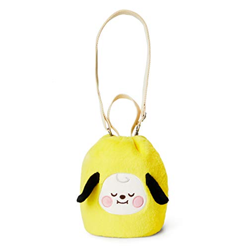 BT21 Dream of Baby CHIMMY Character Soft Plush Stuffed Animal Crossbody Bucket Tote Bag Makeup Pouch for Women and Girls, Yellow