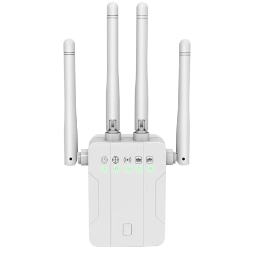 WiFi Repeater Signal Booster, Wireless Network Amplifier with High-Speed Connection, Long-Range Extender Supporting 40 Devices for Home and Office Coverage