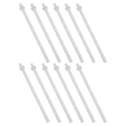 Hemobllo Varillas de Botón Pulsador Paquete de 12 Piezas Varillas Alargadas para Accesorios Eficientes en Baño para Inodoro de Plástico Blanco