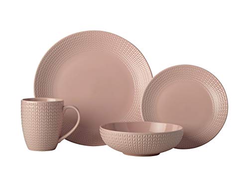 Casa Domani Corallo Coupe Dinner Set 16pc Pink Gift Boxed
