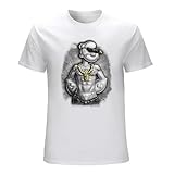 Style classique : avec un col rond classique, des manches courtes et une impression élégante de lettrage/graphisme. Parfait à superposer ou à porter seul. L'ourlet et les manches sont cousus à double aiguille pour plus de durabilité. Le col est côtelé et les épaules sont bordées d'un tissu homogène.