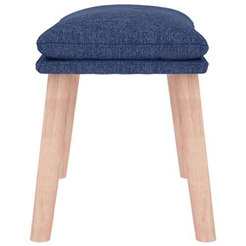 Reposapiés azul de tela elegante banqueta acolchada rectangular 6