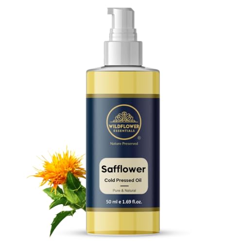 Image of Pure Safflower Oil (Carthamus tinctorius) | Cold Pressed | Natural | Undiluted | For Hair, Skin, Body & Massage | Men & Women | 50ml