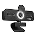 Price comparison product image muson 2K QHD Webcam with Adjustable Ring Light & Privacy Cover, Web Camera with Microphone for Mac Desktop Laptop, USB Computer Camera Plug and Play, Streaming Webcam for Zoom/Skype/YouTube