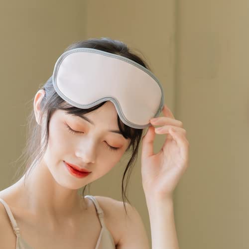 TIMICAREUSB Eye Massager 5 Gear Steam Vibration Eye Massage 3 Gear Hot Compress Eye Mask Portable Heating Blindfold Relieve Eyes Fatigue (Pink)
