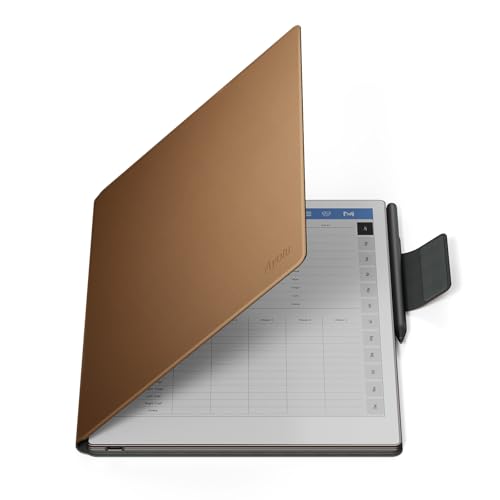 Ayotu Case for Remarkable Paper Pro Premium PU Leather Book Folio with Pen-Buckle Smart Magnetic Cover for Remarkable Paper Pro 11.8 Color Tablet Only Bundle with Premium Membership (Brown)