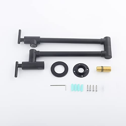 Grifo de llenado de ollas de diseño plegable con acabado negro premium de pared 6