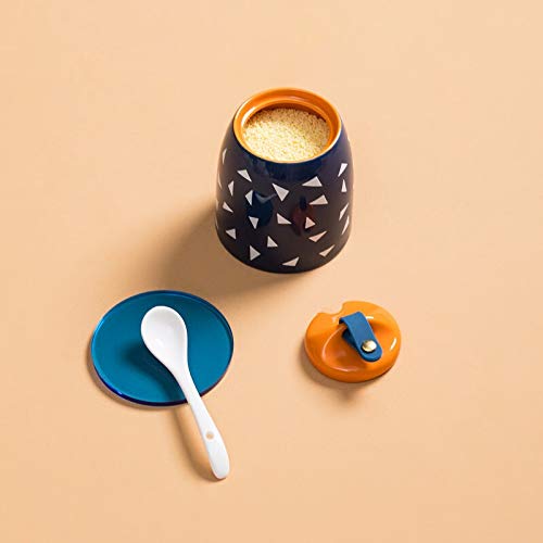 XYNSNDB GaRcan Bottiglia di condimento in Ceramica di Silicone con Cucchiaio Scatola di spezie Organizer per la casa Strumento da Cucina per Sale, Pepe, Zucchero (Rosa)