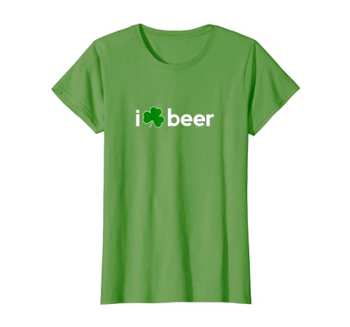 Damen St Patricks Day T Shirt Women I Love Beer Shamrock St Pattys T-Shirt