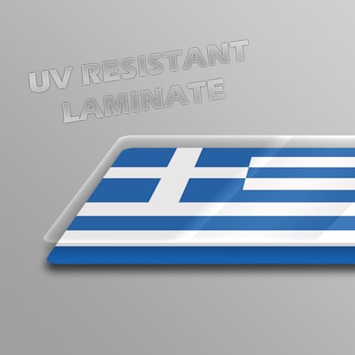 Image of World Country Flag Decal Stickers - Two Pack - for Cars Windows Bumpers Laptops Tablets Tumblers Cups Walls (Greece)