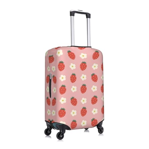 Sweet Strawberry Flower Luggage Cover Protector Anti-Scratch Washable Fits 18-32 Inch Luggage-Small3