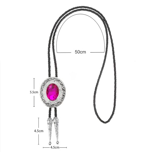 Image of Western Bolo Tie Cowboy Bolo Ties Rhinestone Necklace Bola Tie for Men Women