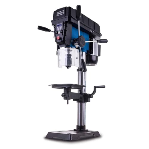 Scheppach Perceuse à colonne TBM300Vario - 750W - table 240 x 240 mm - 440-2580 tr/min - inclinable - mandrin 1-16 mm - profondeur de perçage 80 mm
