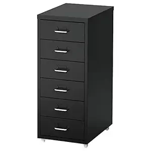 Ikea Polyester Easy To Move Drawer Unit With 6 Drawers Under Your Desk For Storage In Living Room, Reading Room, Bed Room, 28X69 Cm (Black)