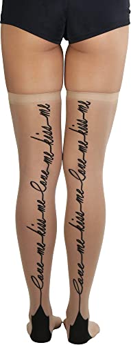 Image of ToBeInStyle Nylon Two Toned Cuban Heel Closed Toes Stockings