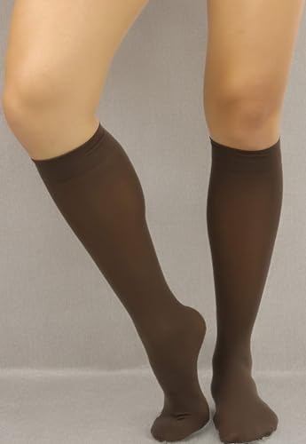 Image of ToBeInStyle Women's Opaque Knee High Nylon Fashion Socks Solid & w /Front Satin Bow
