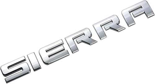 Image of 4Pc Sierra SLE Letter Emblem 3D Badge Front Door /Rear Tailgate Replacement for Sierra (Chrome)