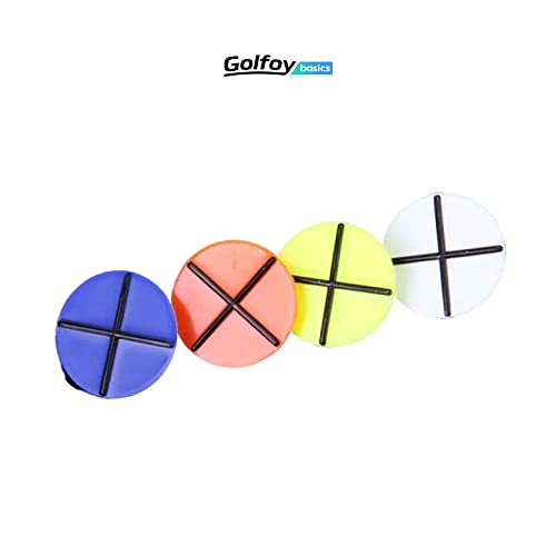 Golfoy Basics Golf Ball Plastic Round Position Markers 24mm Bright Multicolored Golfing Accessories for Putting (Pack of 40)