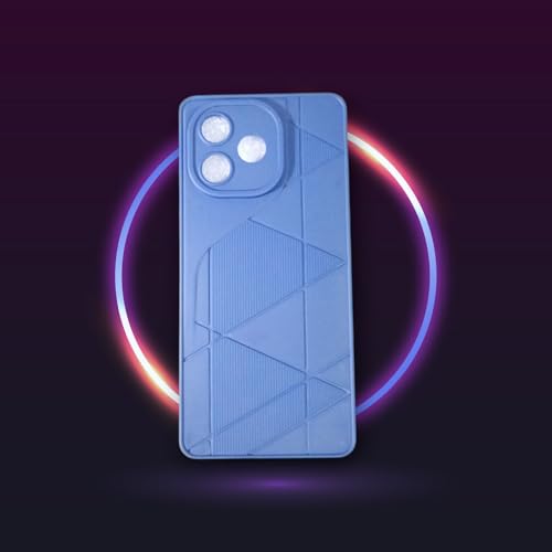 Image of T20 Back Cover for Lava Play Ultra 5G, Geometric Pattern Design, Camera Protection (Blue)