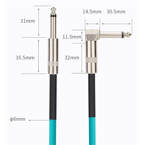 Cable de guitarra 1,5m con núcleo de cobre puro y conector acodado 3