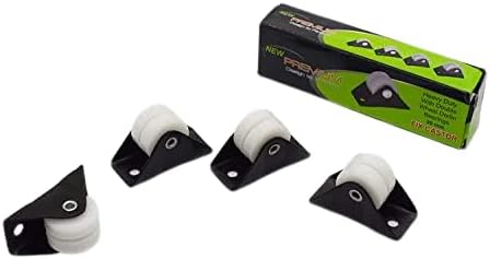 Caneuf Caster PU-Wheels Plate 4 Small Fix Roller Moving Castors Single Wheel Height 30 MM, Pack of 4 casters up to 80 kg Load Capacity