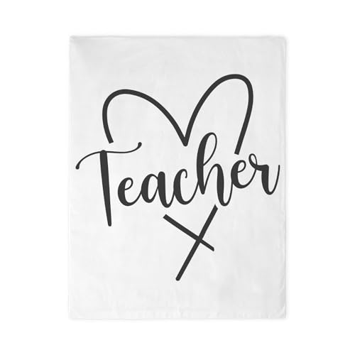 CafePress Teacher in Simple Doodle Heart Script Lettering Twin Duvet Cover, Printed Comforter Cover, Unique Bedding,