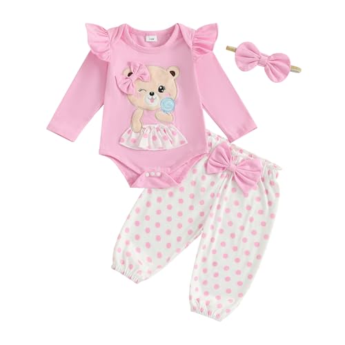 Fernvia Western Newborn Baby Girl Clothes Long Sleeve Letter Print Romper Animal Print Pants Headband 3Pcs Outfits Sets