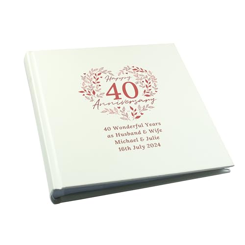 Personalised Ruby Wedding Anniversary Photo Album.40th Anniversary Album.