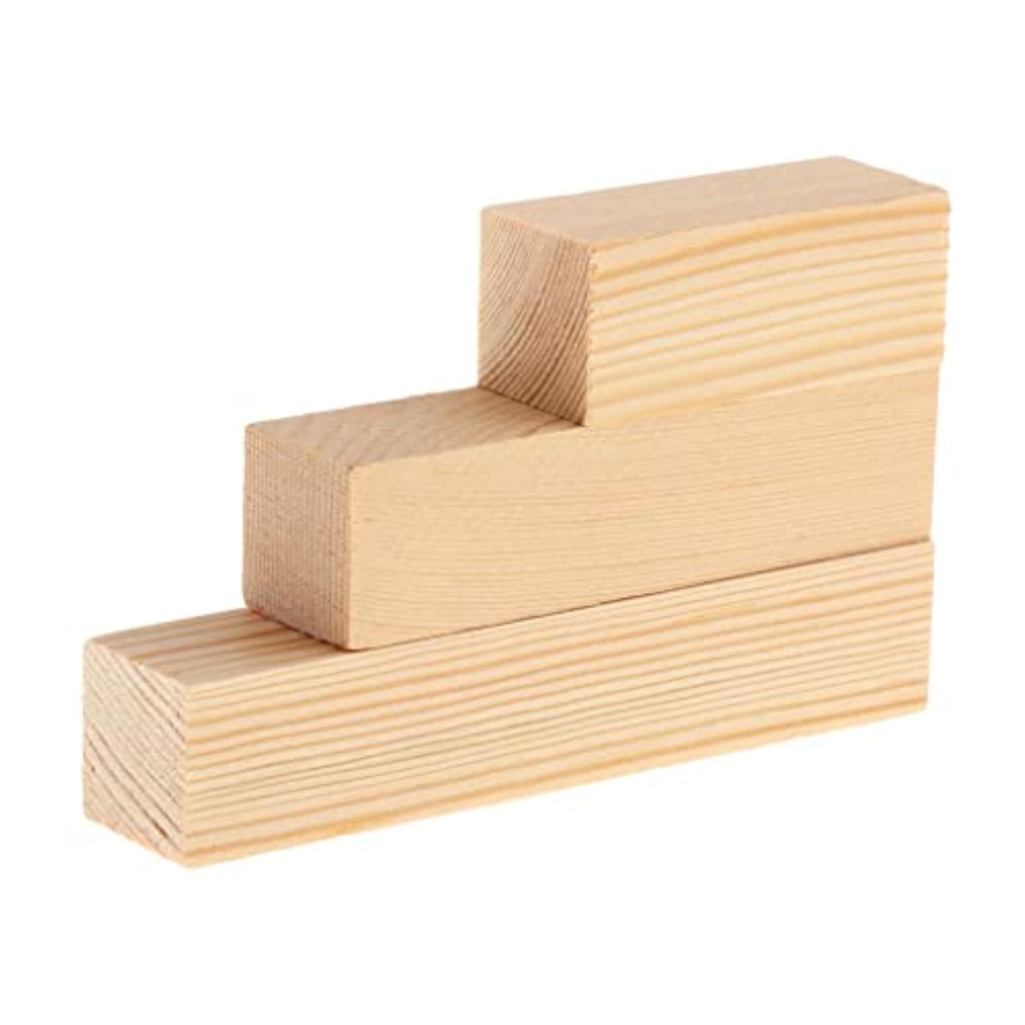 2x Unfinished Wood Blocks for DIY Modelling, 20x20x50mm