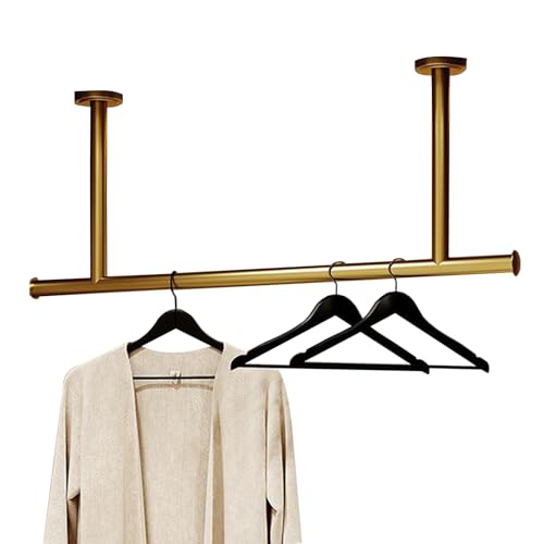 Barre de penderie acier inoxydable charge 60kg support mural vêtements buanderie 100cm
