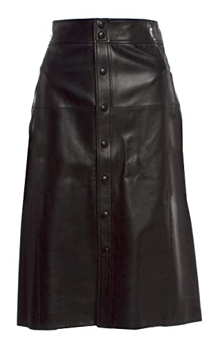 Women Lose Fitted Designer Press Button Clouser Full Body Faux Leather Skirt