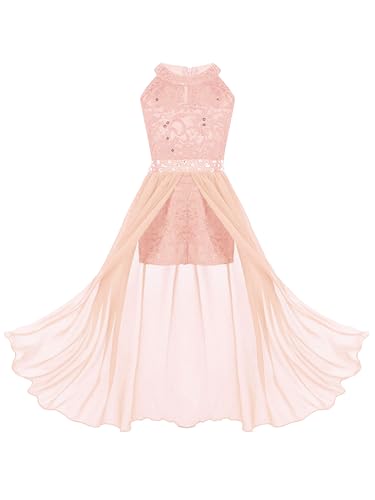 Flower Girls Sleeveless Dress Girls Floral Lace Rhinestone Romper Maxi Dresses Birthday Wedding Ball Gown