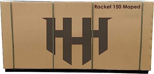 Image of HHH Rocket 150 Moped Street Gas Scooter 150cc Motorcycle Automatic Adult Bike with 12 inch Aluminum Wheels (Black)