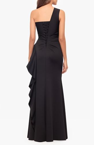 Ouyisha One Shoulder Satin Mother of Bride Dress 2025 Long Sleeveless Classy Formal Evening Party Gowns with Ruffle2