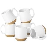 Hasense Coffee Mugs Set of 6, 15 oz Ceramic Coffee Cups with Comfortable Handle, Classic White Mug for Men and Women, Tea Cup Set for Latte, Cappuccino, Milk, Soup, Dishwasher and Microwave Safe