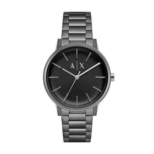 Image of Armani Exchange Stainless Steel Analog Black Dial Men's Watch-Ax2761, Band Color:Black